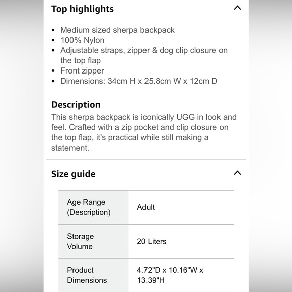 UGG Inara backpack - Picture 13 of 13